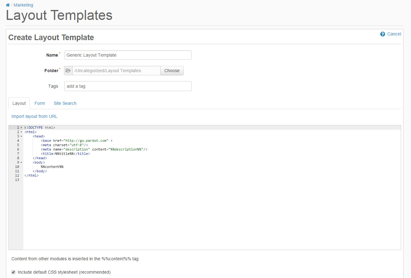create-pardot-landing-page-template