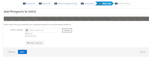 add prospects to lists