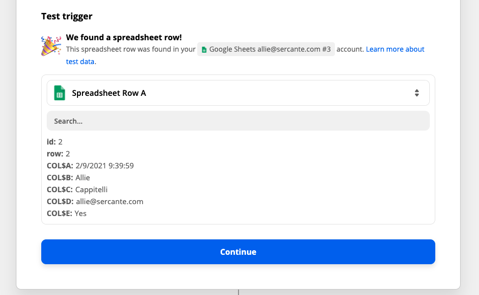 Zapier for Pardot Forms - Zap Trigger - Test